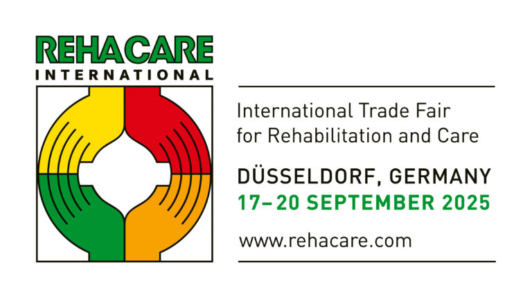 REHACARE 2025のロゴと開催情報（2025年9月17日〜20日、ドイツ・デュッセルドルフ）。